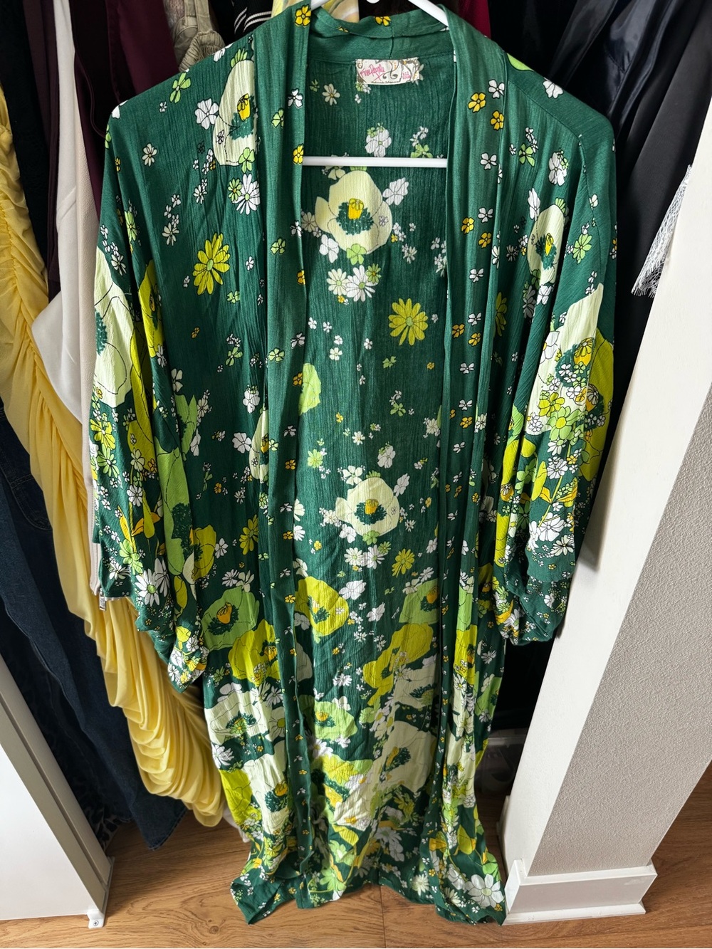 Free People Emerald Green Floral Button-Front Dress